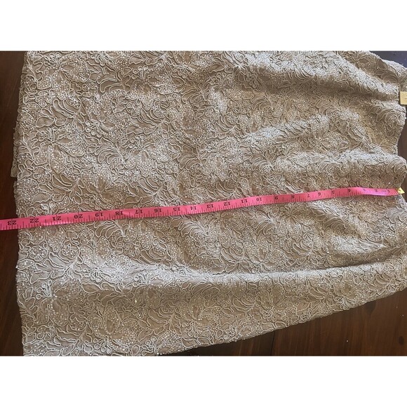 Carmen Marc Valvo Suit Womens Jacket Skirt Gold Wedding Formal VTG 14 - Picture 7 of 10